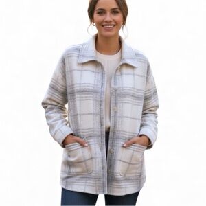 J. Jill Plaid Button-Up Jacket